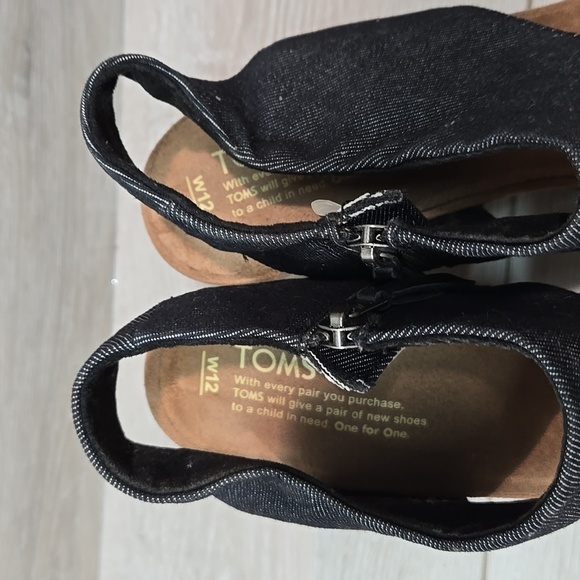 Toms Women Majorca Cut Out Ankle Heels Open Toe Sandals shoes sz 12 - Picture 6 of 12
